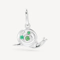 gentle guide snail charm - sterling silver, natural gemstones