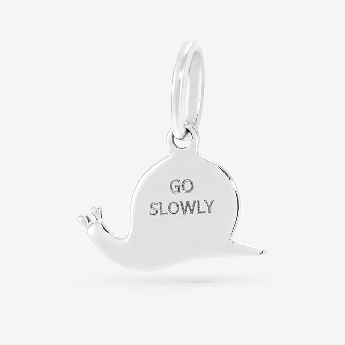 gentle guide snail charm - sterling silver, natural gemstones