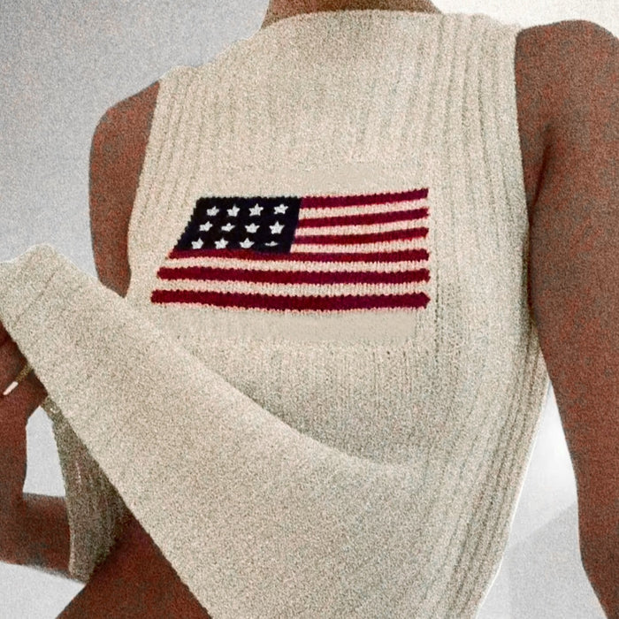 Geometric Knit Sleeveless Top