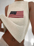 Geometric Knit Sleeveless Top