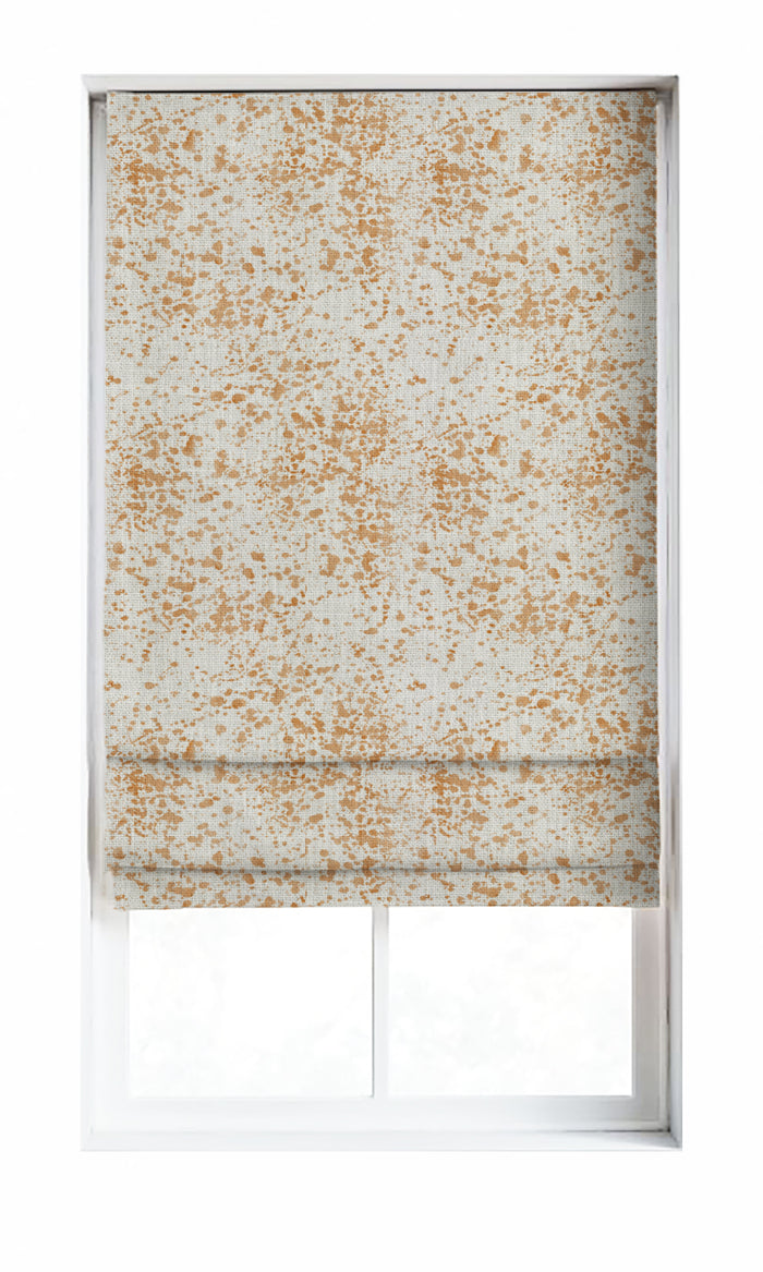 Abstract Print Window Treatments Fabric By the Metre (White/ Orange/ Brown)