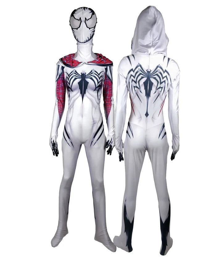 Ghost Spider Zentai Cosplay Bodysuit | Halloween Jumpsuit for Adults & Kids