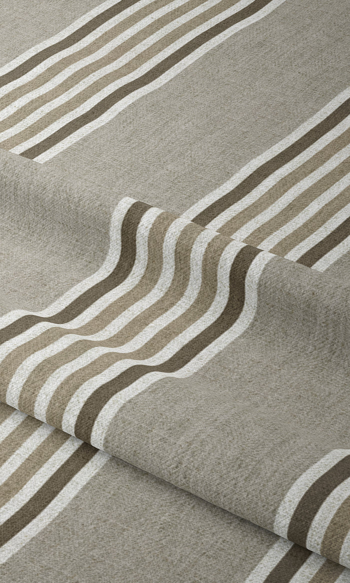 Modern Striped Curtains for Living, Bedroom, Kitchen, Bathroom (Tan/ Brown)