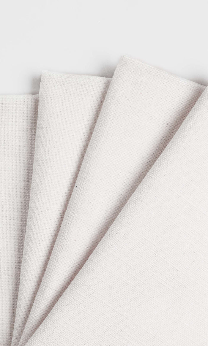 Linen Curtain Panels for Living, Bedroom, Kitchen, Bathroom (White)
