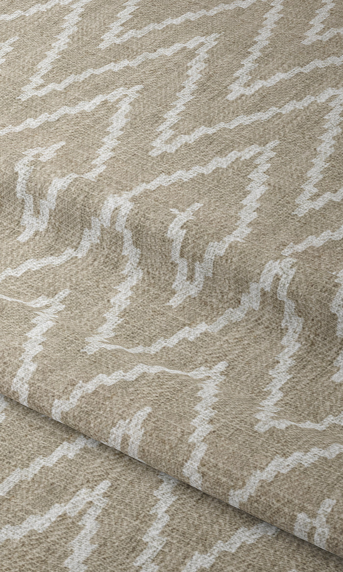 Houndstooth Print Curtains for Living, Bedroom, Kitchen, Bathroom (Beige/ White)