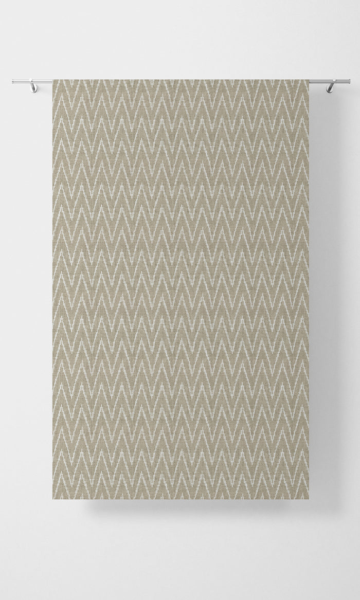 Houndstooth Print Pinch Pleat, Rod Pocket, Eyelet Curtains (Beige/ White)