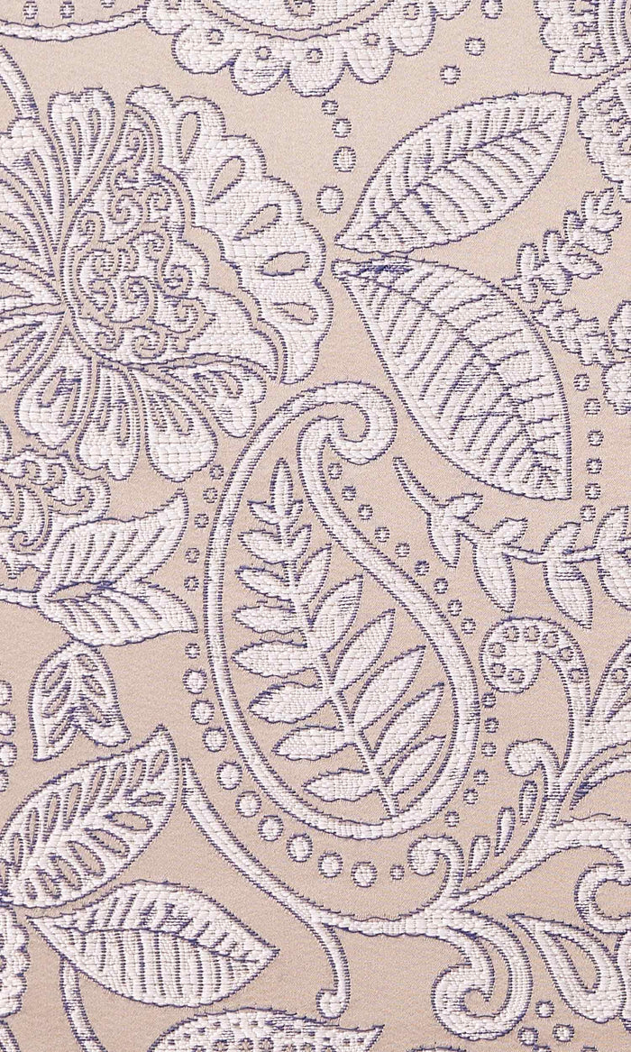 Floral Textured Pinch Pleat, Rod Pocket, Eyelet Curtains (Beige/ Blue)