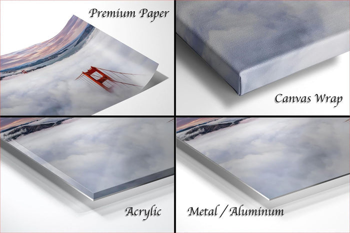 The image is a collage of four different views of a landscape, including a close-up of a cloud-filled sky, a close-up of a bridge, and a close-up of a cloud-filled sky.