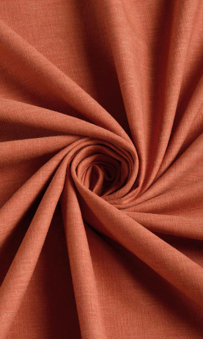 Poly-Cotton Blend Window Treatments Fabric By the Metre (Orange-Red)