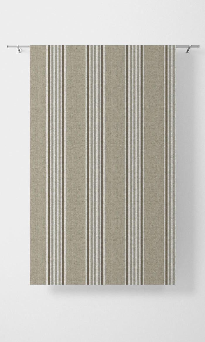 Striped Home Textile Fabric Material By the Metre (Sand Beige/ Peanut Brown)