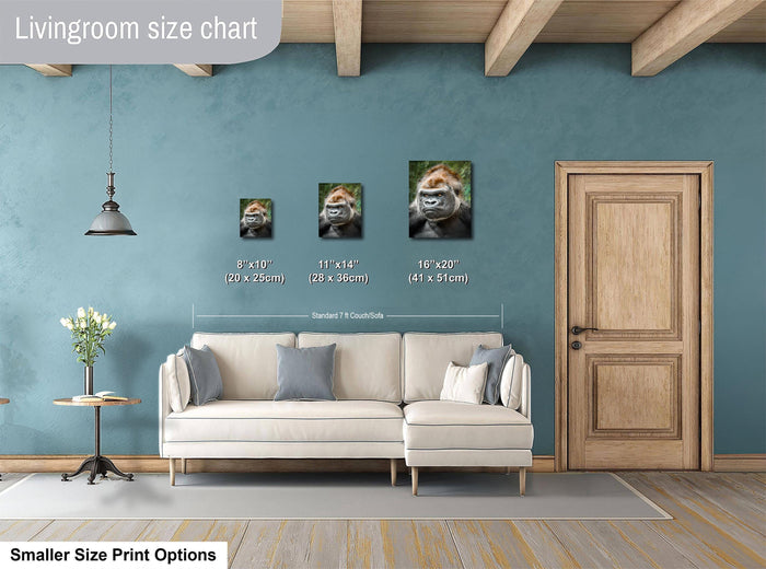 Gorilla Wall Art – Jungle Scene Print | Bwindi Forest Art & Mountain King Decor
