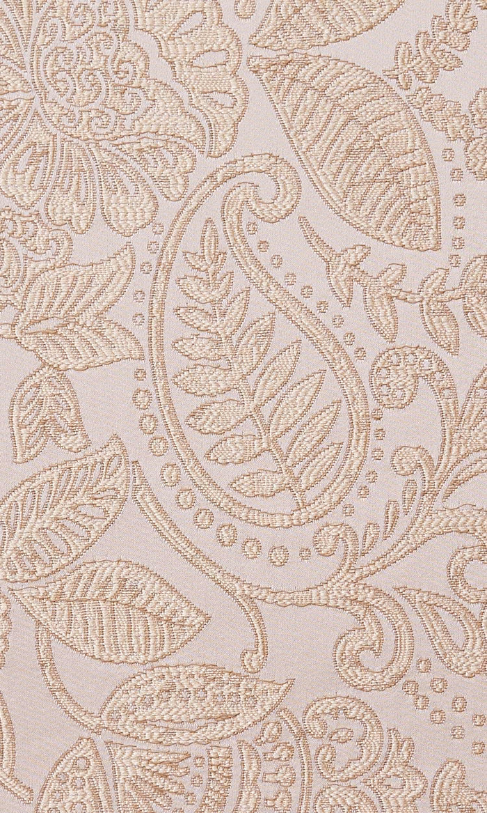 Floral Textured Pinch Pleat, Rod Pocket, Eyelet Curtains (Cream)