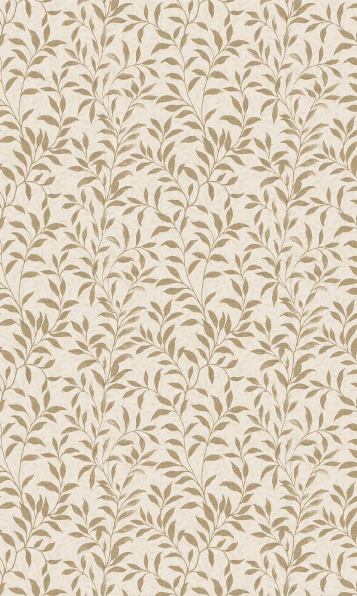 Dimout Floral Pinch Pleat, Rod Pocket, Eyelet Curtains (Eggshell White/ Brown)