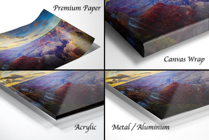 a series of four pictures of a mountain range