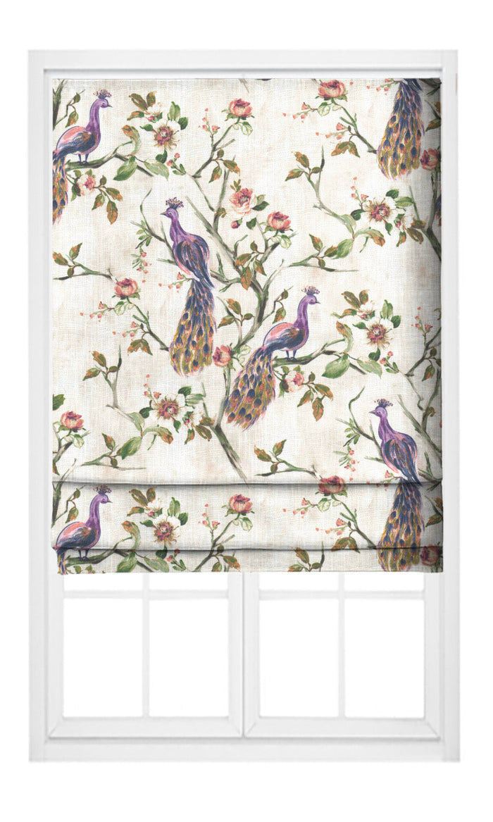 French Country Print Pinch Pleat, Rod Pocket, Eyelet Curtains (Orange/ Green/ Purple)