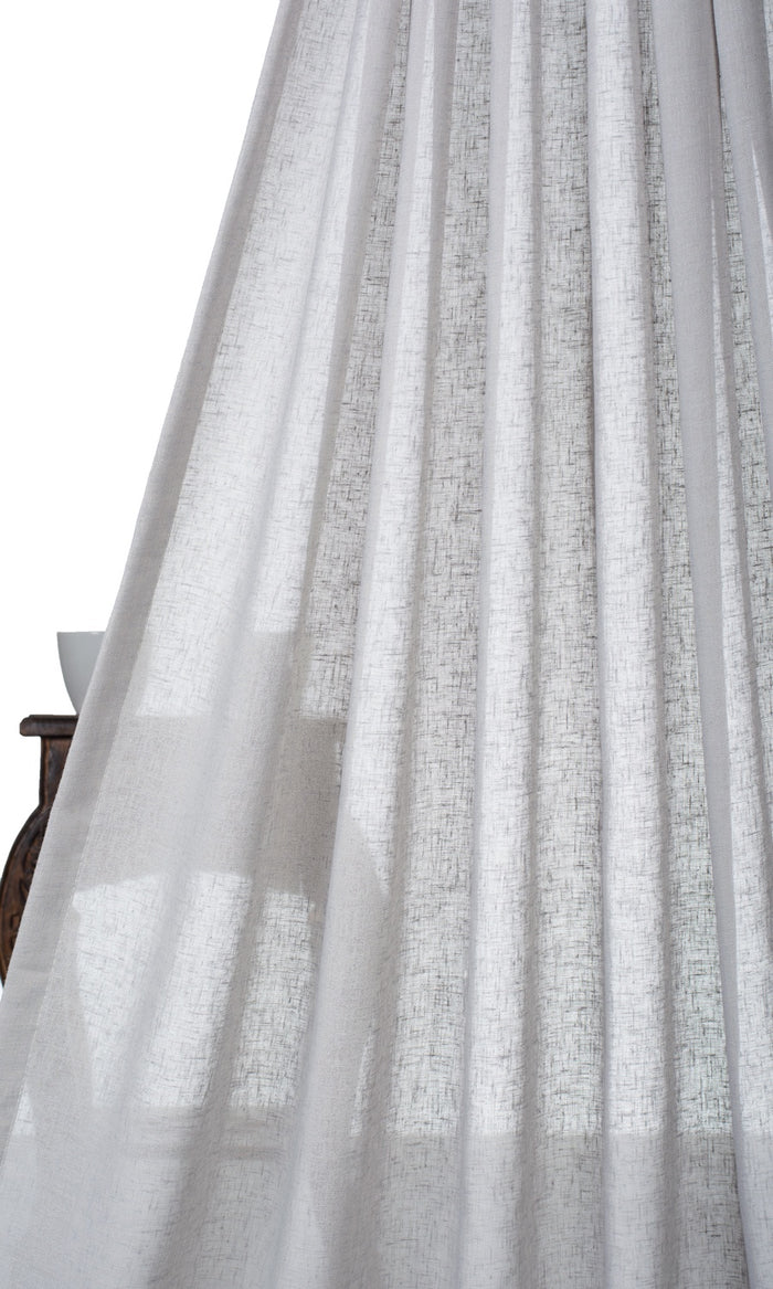 Plain Sheer Pinch Pleat, Rod Pocket, Eyelet Curtains (Cool Gray)