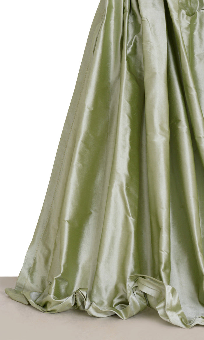 Shantung Silk Drapes for Living, Bedroom, Kitchen, Bathroom (Celadon Green)