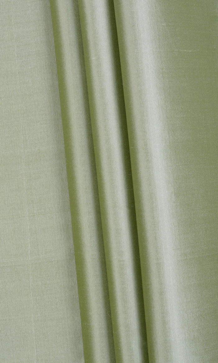 Shantung Silk Any Size Style Curtains (Celadon Green)