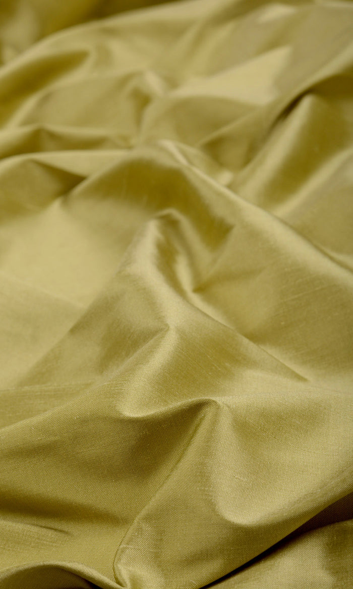 Shantung Silk Curtains (Warm Green) Extra Long Short Wide