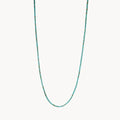 Green Long Beaded Necklace in sterling silver