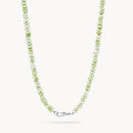 Green Opal Bloom Beaded Necklace Silver in sterling silver with green opal