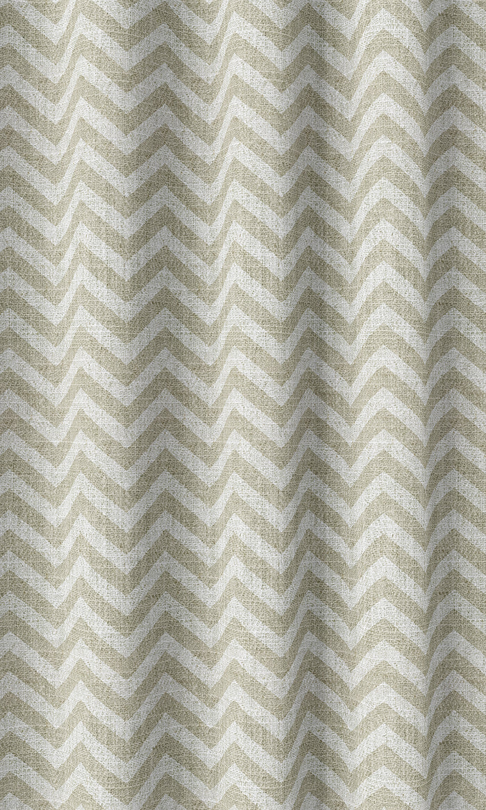 Chevron Print Drapery (Beige/ White)