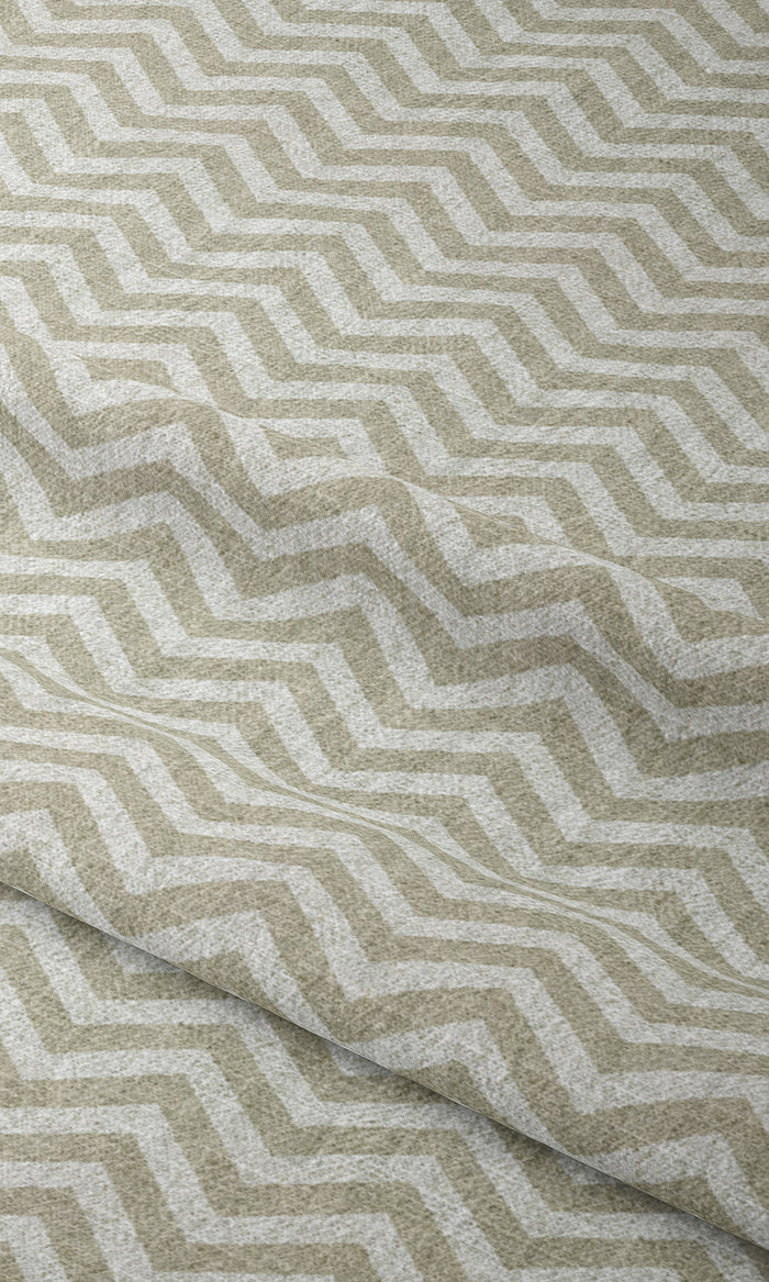 Chevron Print Window Treatments Fabric By the Metre (Beige/ White)