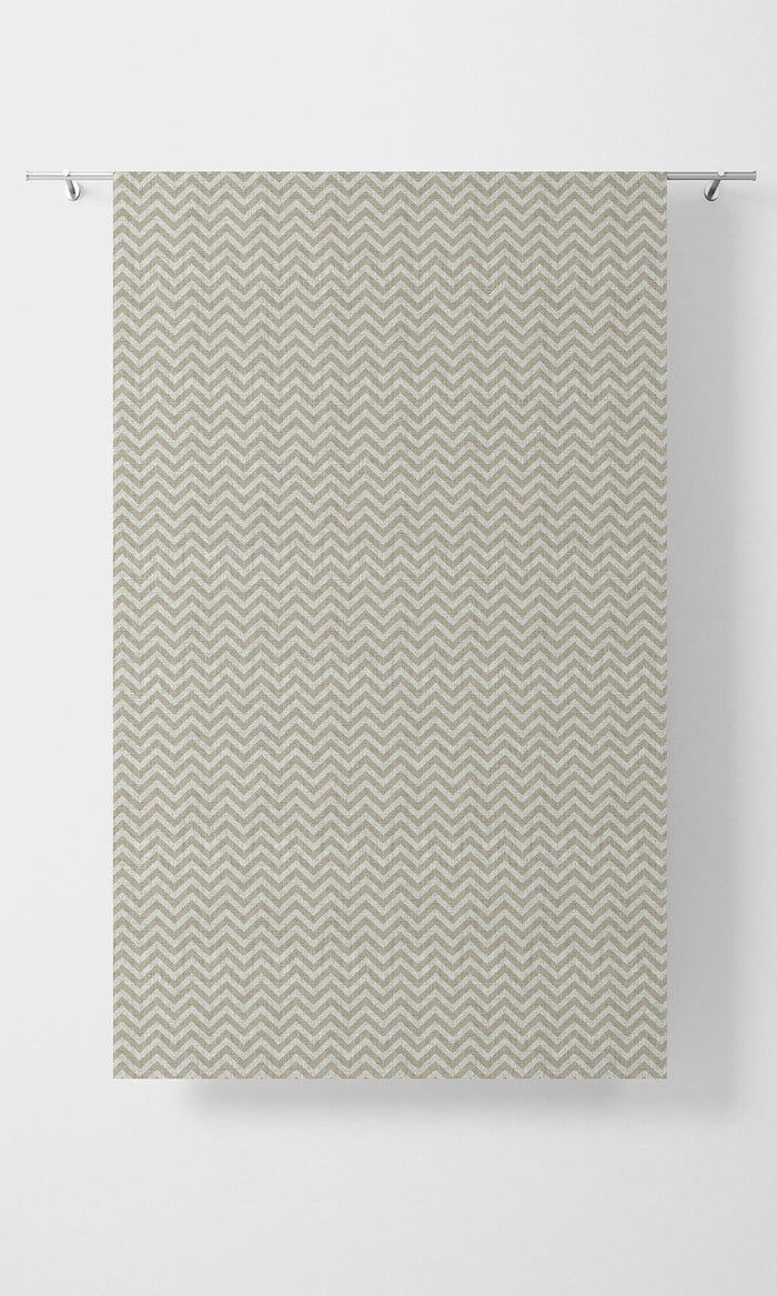 Chevron Print Home Textile Fabric Material By the Metre (Beige/ White)