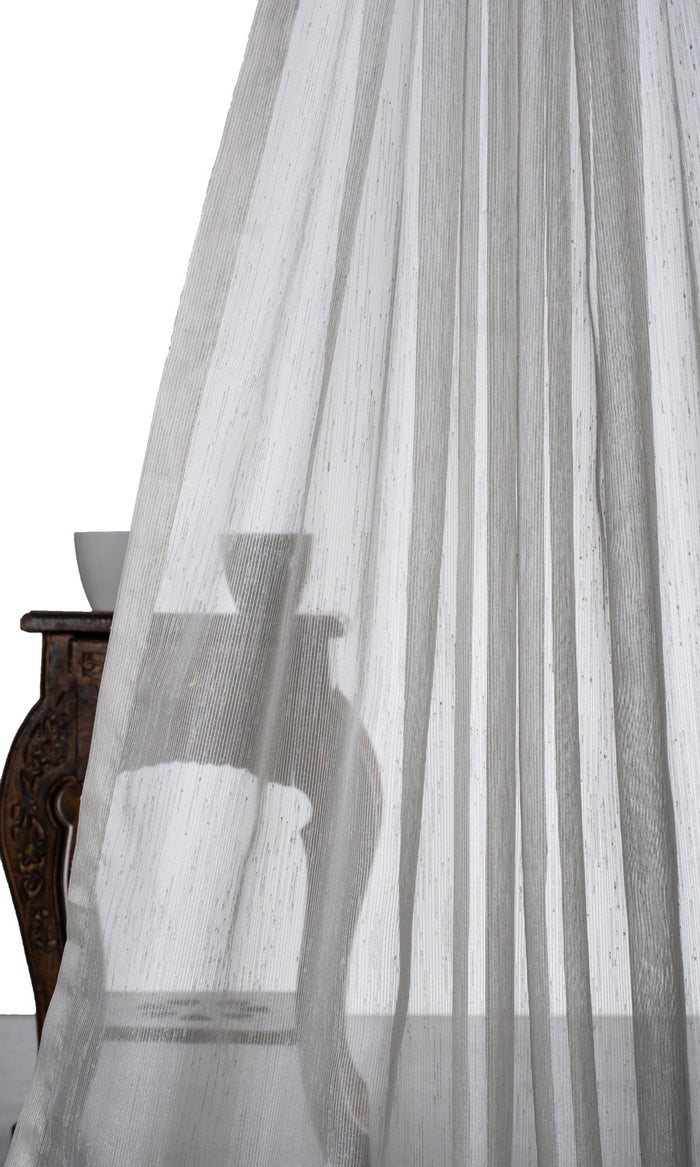Sheer Window Treatments Fabric By the Metre (Silver-Gray)