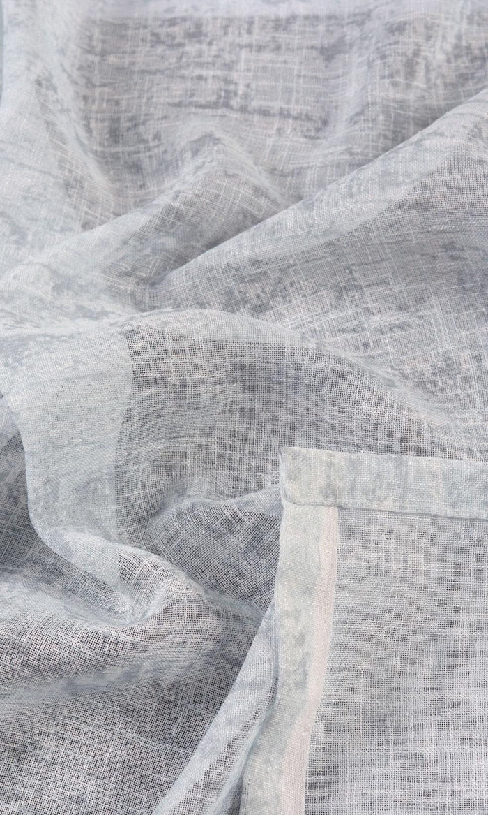 Textured Sheer Window Treatments Fabric By the Metre (Blue)
