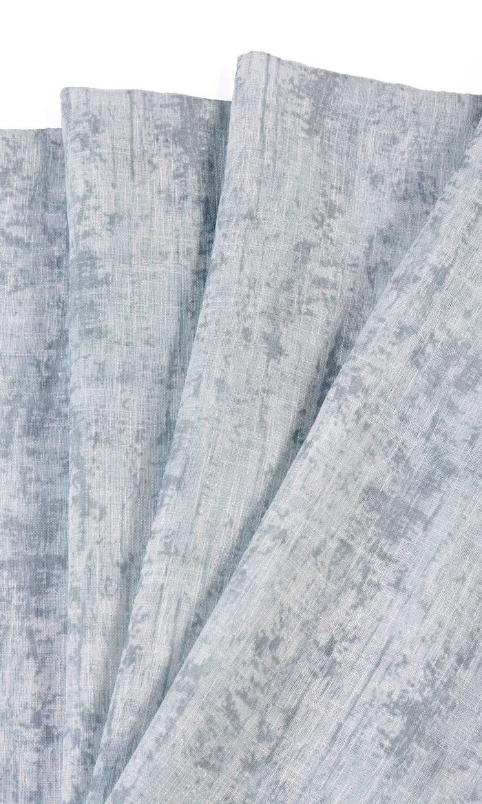 Textured Sheer Home Textile Fabric Material By the Metre (Blue)