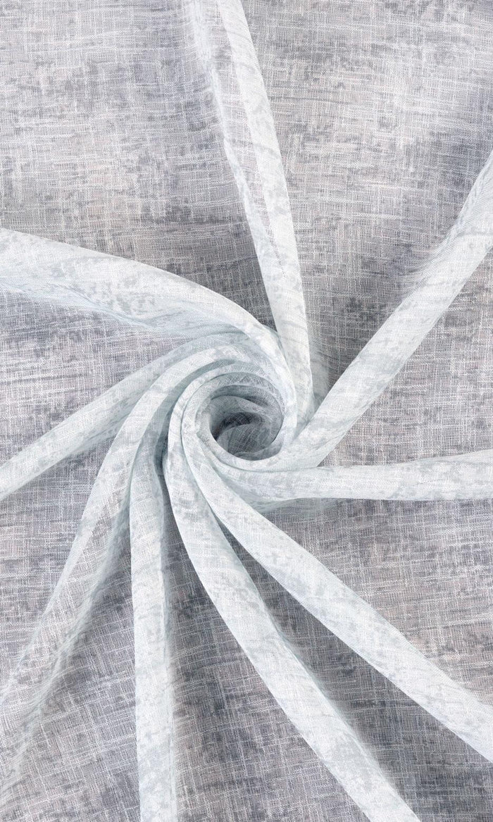 Textured Sheer Fabric Material By the Metre (Blue)
