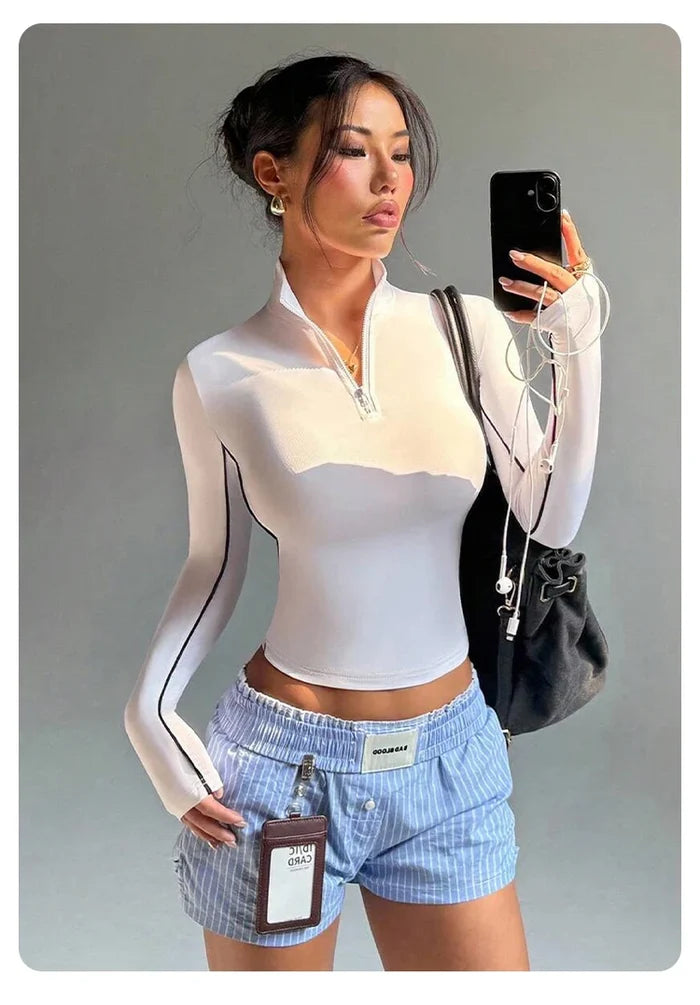 Half-Zip Long Sleeve Workout Top