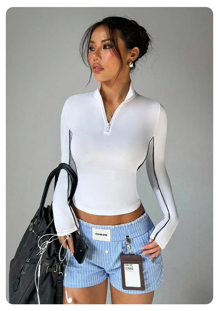 Half-Zip Long Sleeve Workout Top