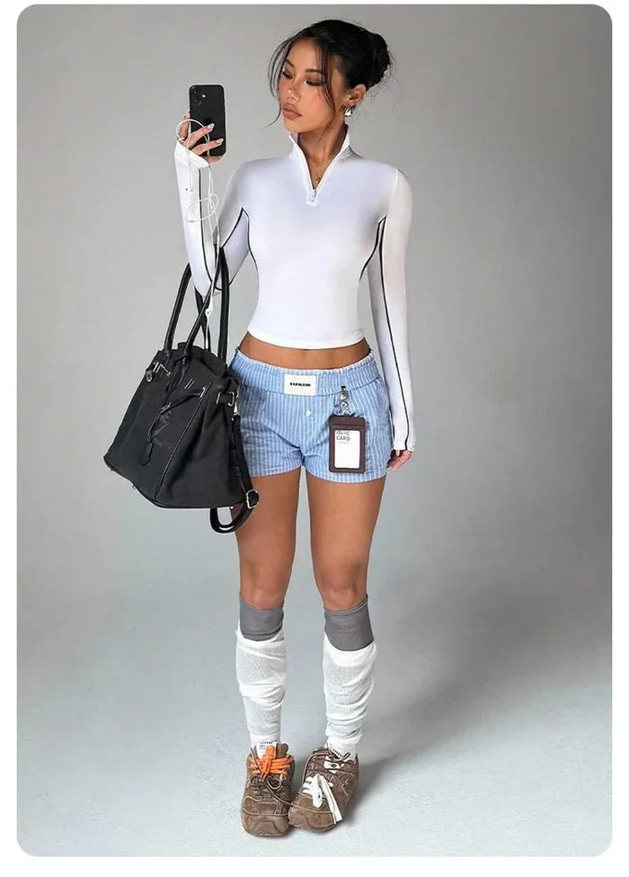 Half-Zip Long Sleeve Workout Top