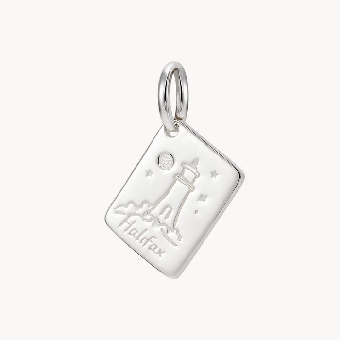 halifax postcard charm - sterling silver