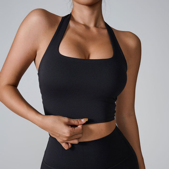Halter Sports Push Up Bras Running Fitness