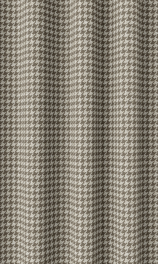 Houndstooth Patterned Curtains (Brown)