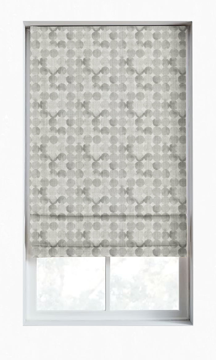 Polka Dot Window Treatments Fabric By the Metre (Pewter Grey/ White)