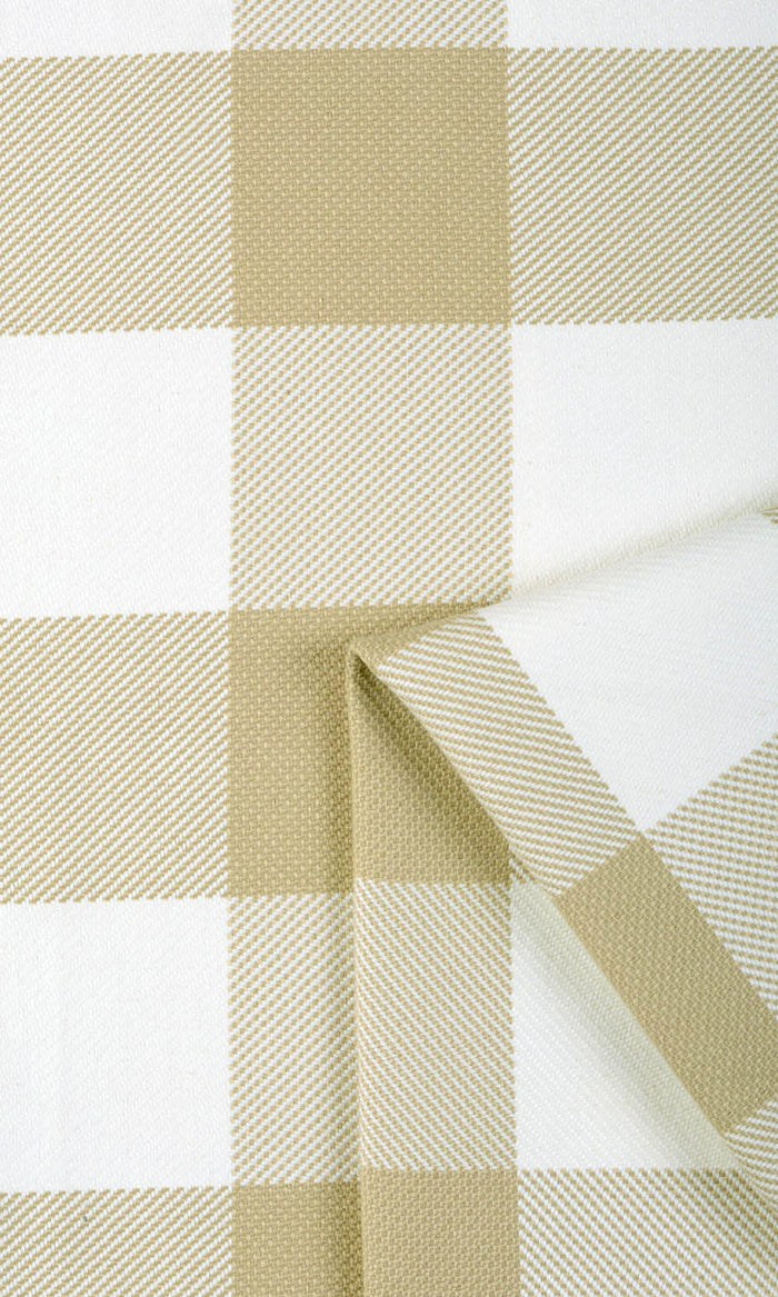 Buffalo Plaid Drapes for Living, Bedroom, Kitchen, Bathroom (Khaki Brown/ White)