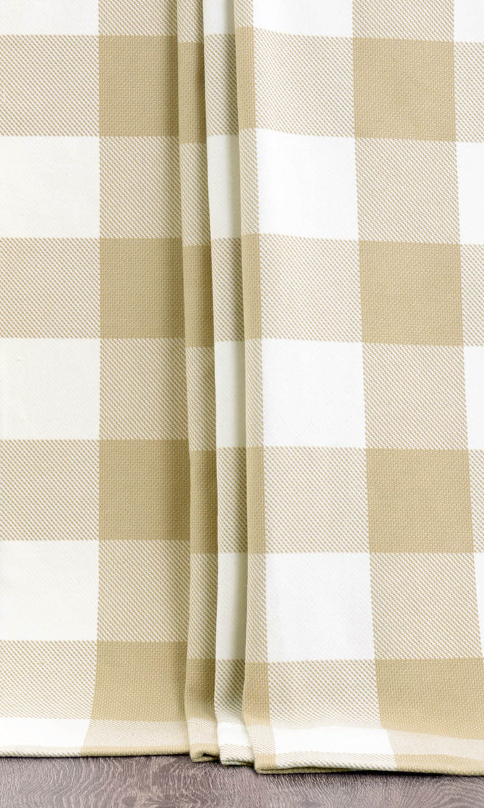 Buffalo Plaid Any Size Style Curtains (Khaki Brown/ White)