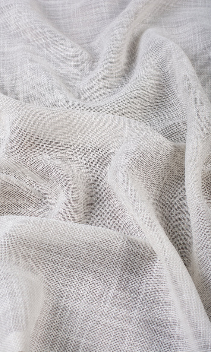 Textured Sheer Window Treatments Fabric By the Metre (Alabaster White)