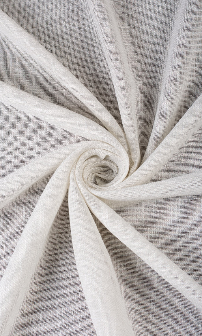Textured Sheer Home Textile Fabric Material By the Metre (Alabaster White)