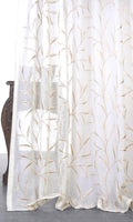 Sheer Floral Home Décor Fabric By the Metre (White/ Beige)