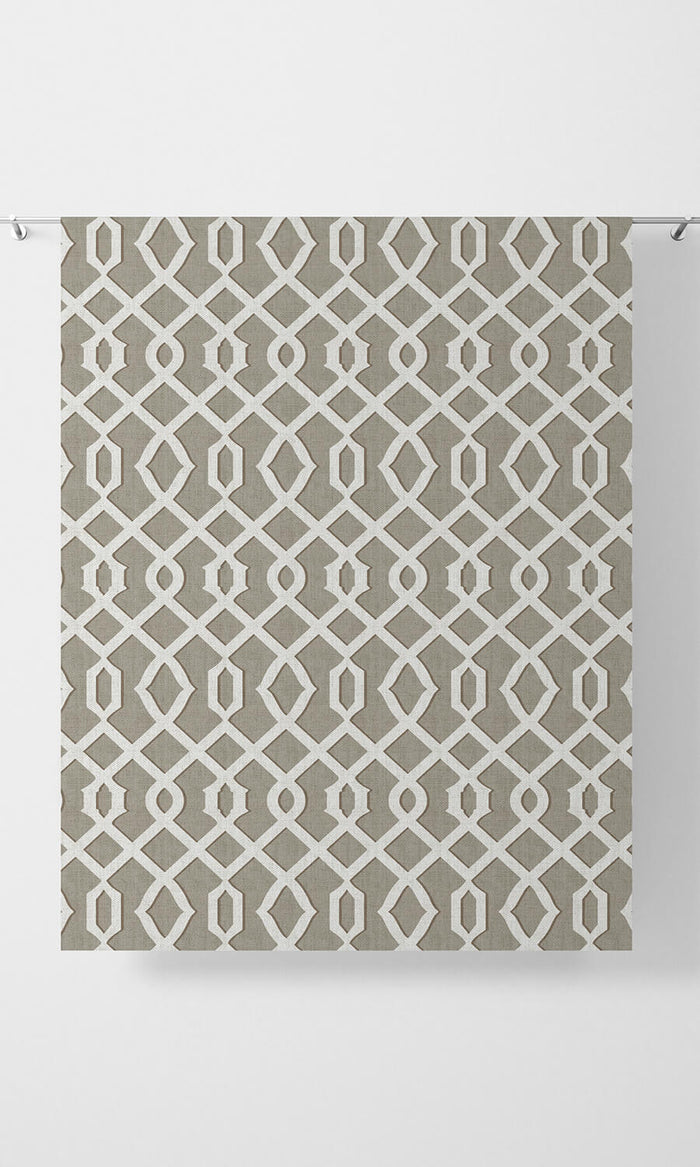Trellis Patterned Curtains (Grey & White)