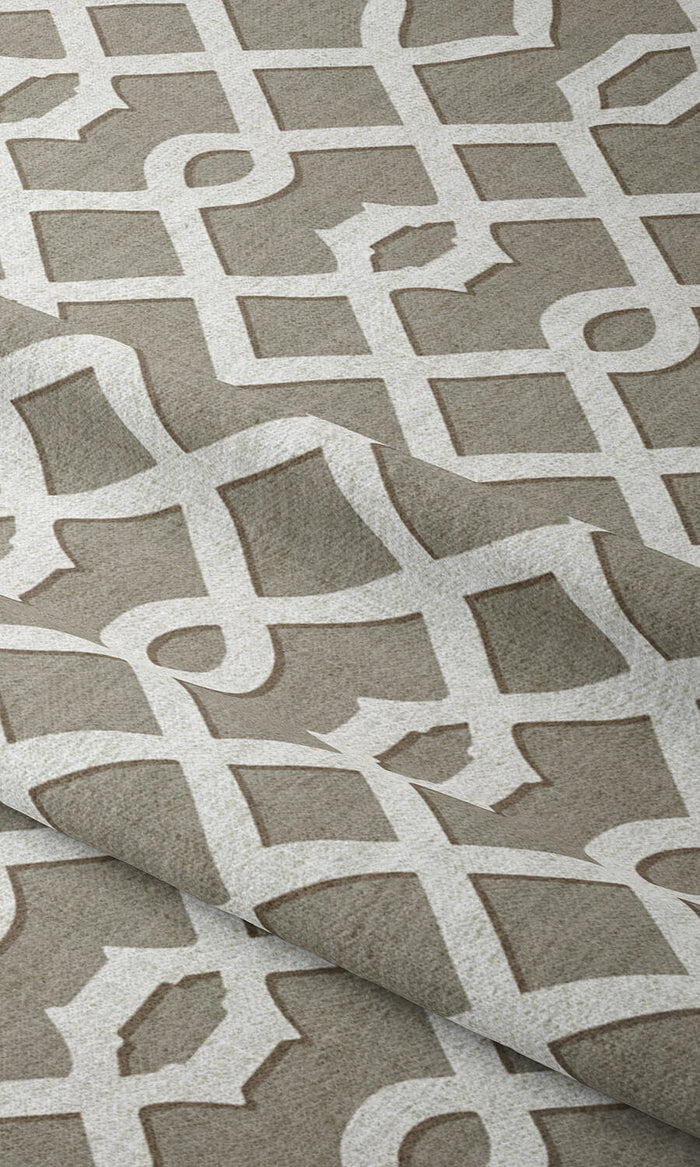 Trellis Patterned Curtains (Grey & White) Extra Long Short Wide