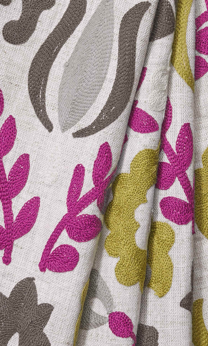 Floral Drapes for Living, Bedroom, Kitchen, Bathroom (White/ Magenta/ Gray/ Green)