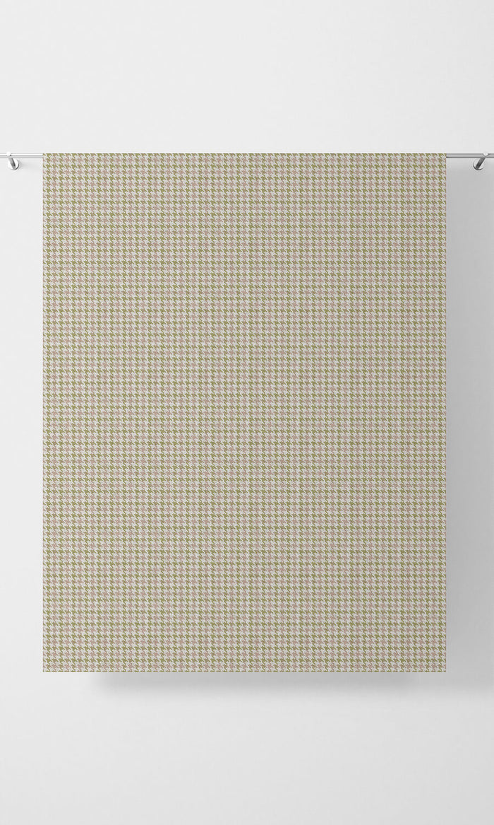 Houndstooth Patterned Drapes (Green & Pink) Extra Long Short Wide