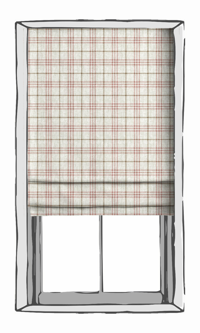 Checkered Drapes for Living, Bedroom, Kitchen, Bathroom (White/ Pink/ Red)