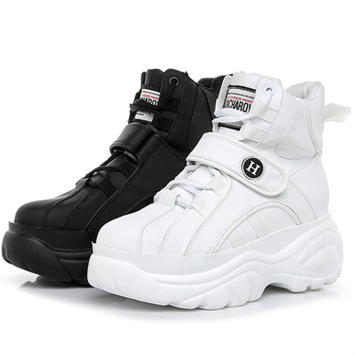 High-Top Wedge Sneaker with Hidden Lift